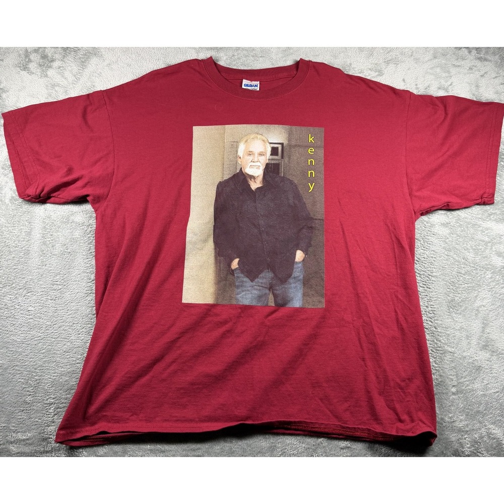 Kenny Rogers T Shirt Mens XL Red 50 Years World Tour Country Music Graphic